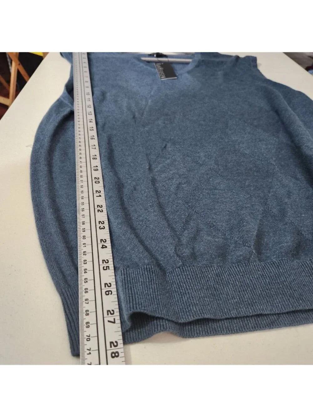 Van Heusen Mens Sleeveless Knit Sweater Vest Large Teal Diamond Pattern